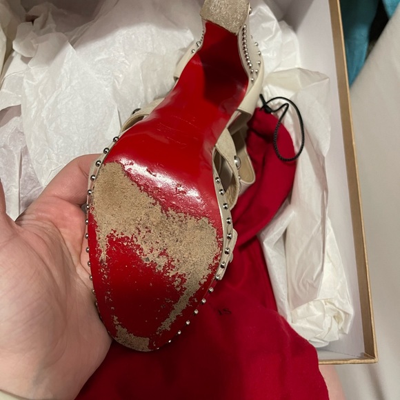 Christian Louboutin Black/Gunmetal studded heels size 38.5 - Picture 5 of 5